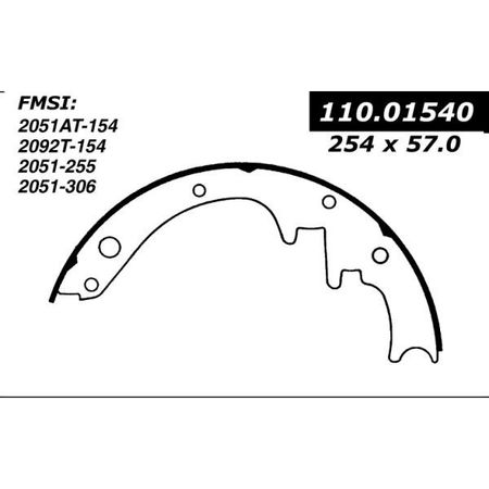 CENTRIC PARTS Centric Brake Shoes, 111.01540 111.01540